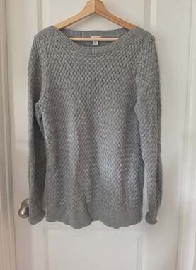 L.L.Bean chunky knit fisherman sweater 🩶 cozy grandpa cable knit oversized
